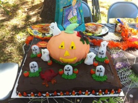 Halloween-themed cake